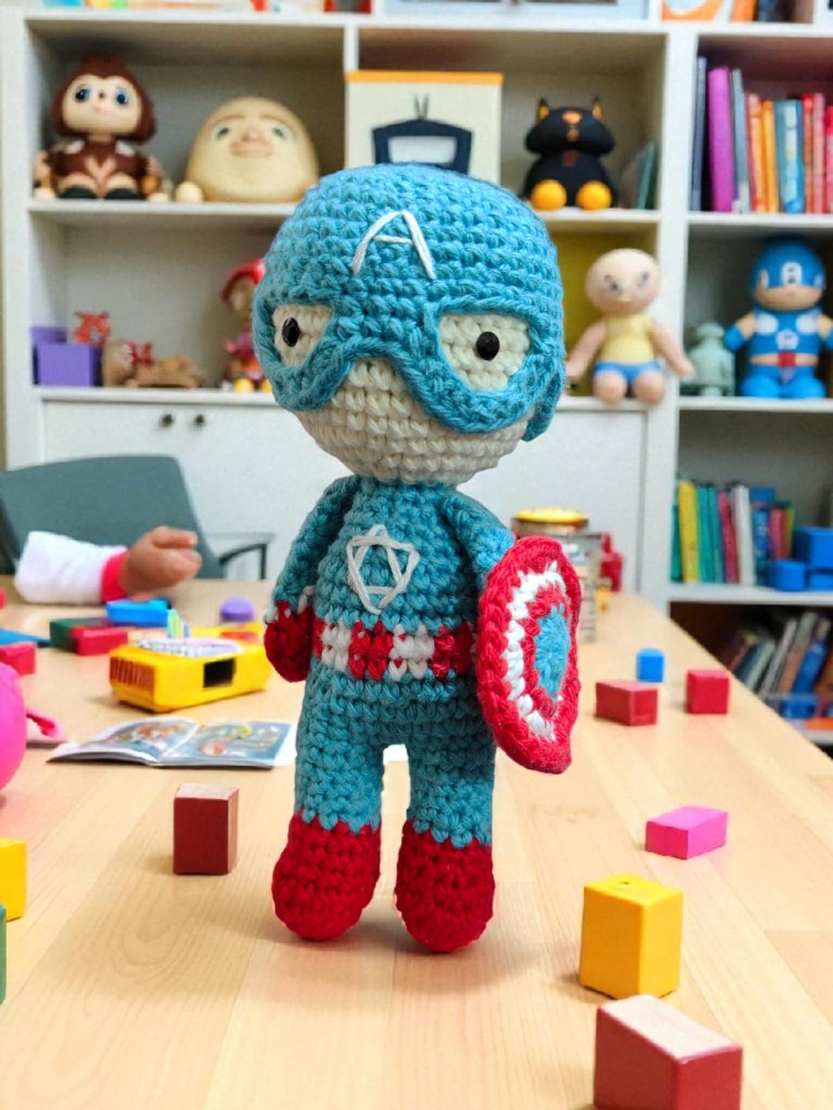 Handmade Crochet Captain America Doll